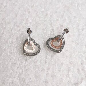 Michael Kors | Interlocking - Silver Rose Gold Heart Earrings